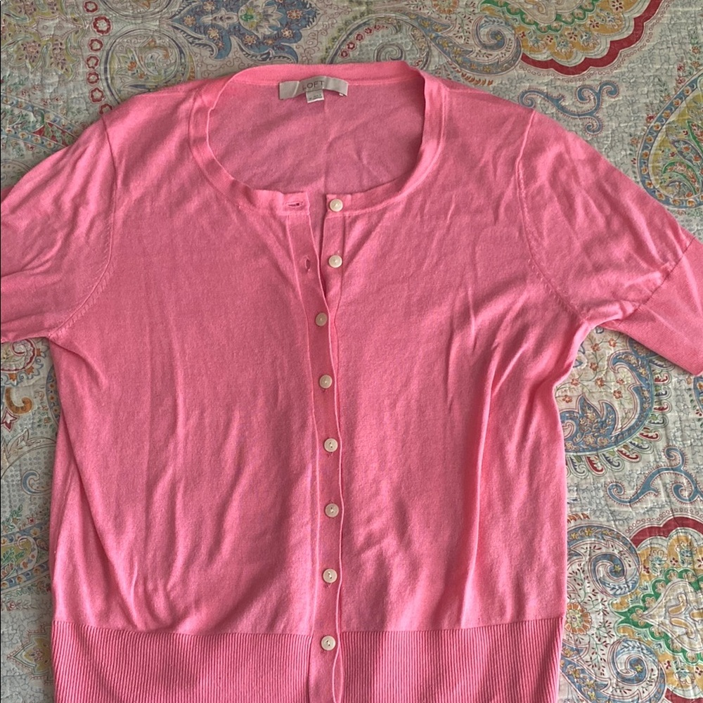 Pink Button-Up Women's Sweater